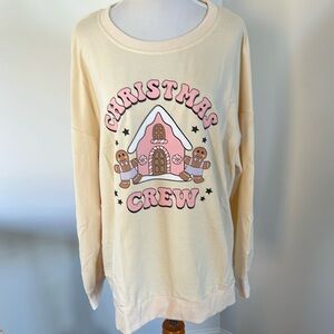 NEW Christmas Crew holiday crew neck sweatshirt cream and pastel colors